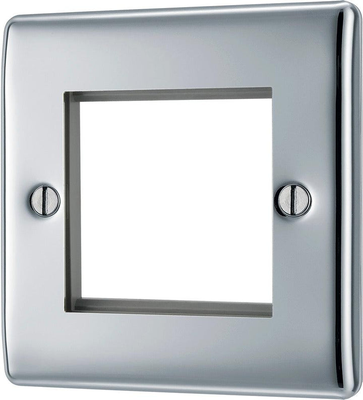 Nexus Metal Single Square Front Plate 2 Module - Prisma Lighting