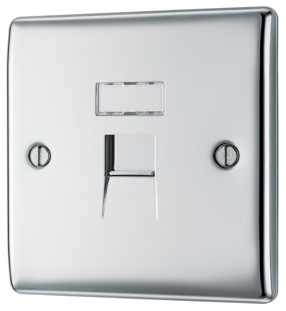Nexus Metal Single RJ45/CAT6 Data Socket - Prisma Lighting