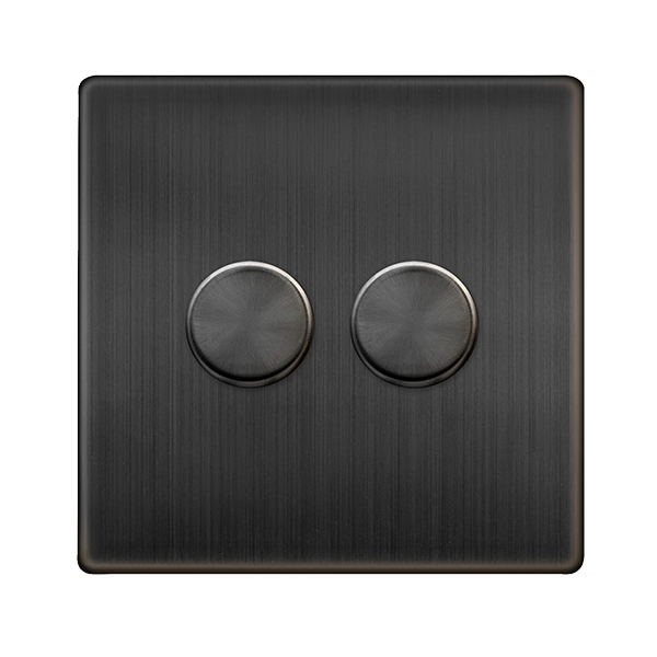 Definity 2 Gang 2 Way 100W Dimmer Switch - Matt Bronze SFBZ162 | Prisma Lighting