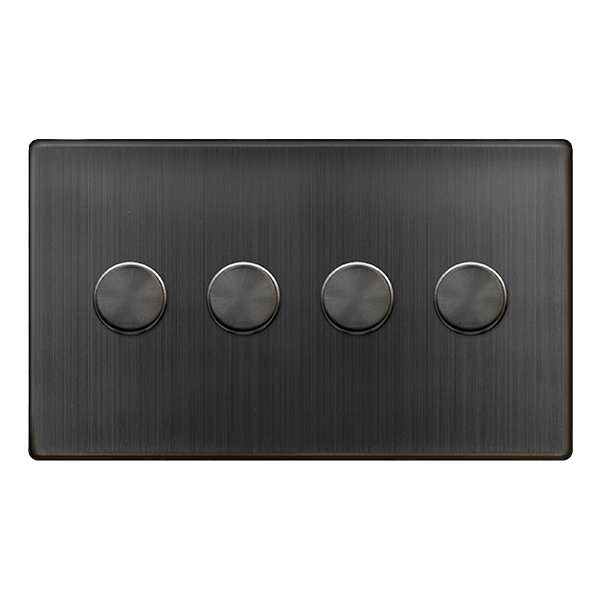 Definity 4 Gang 2 Way 100W Dimmer Switch - Matt Bronze SFBZ164 | Prisma Lighting