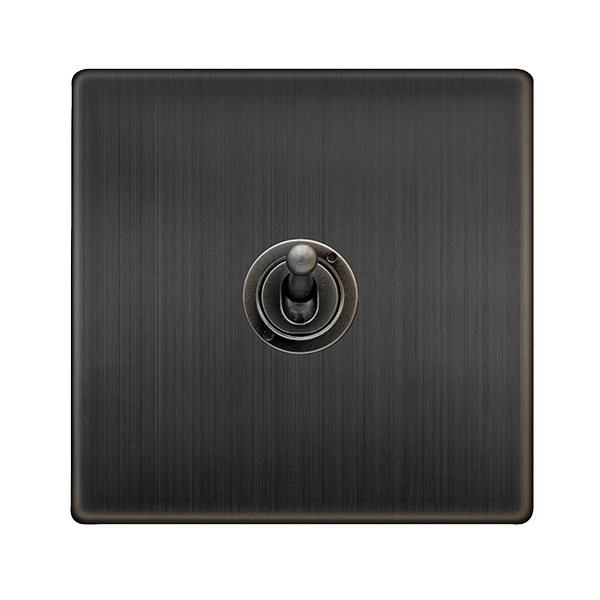 Definity 10Ax 1 Gang 2 Way Toggle Switch - Matt Bronze SFBZ421 | Prisma Lighting