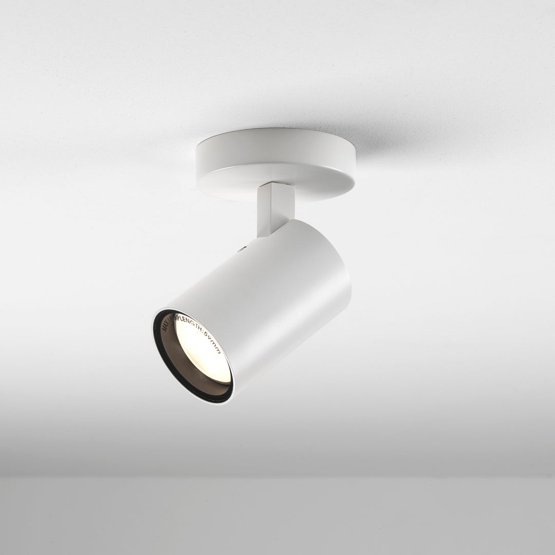Astro Aqua Single Spotlight in Matt White – Adjustable Bathroom Ceiling or Wall Fixture
