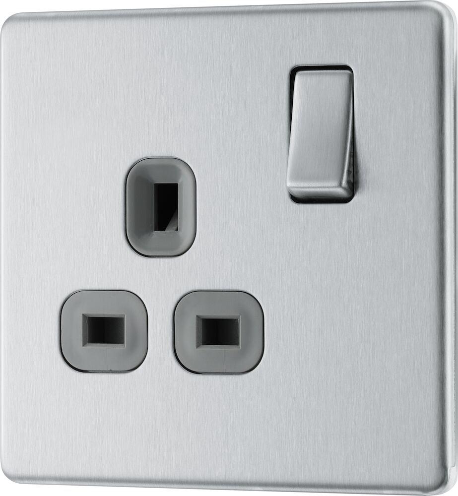 Screwless Flatplate Single Switched Socket - Prisma Lighting