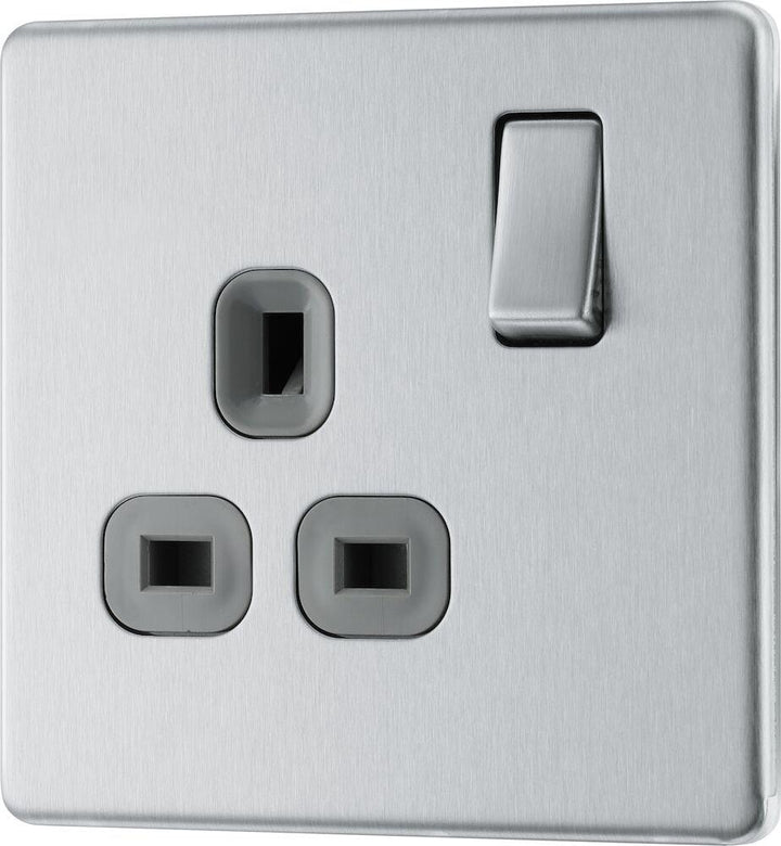 Screwless Flatplate Single Switched Socket - Prisma Lighting