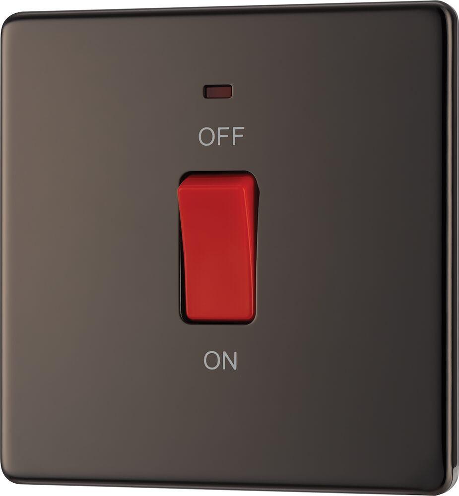 Screwless Flatplate 45A Square Cooker Control Unit With Power Indicator - Prisma Lighting