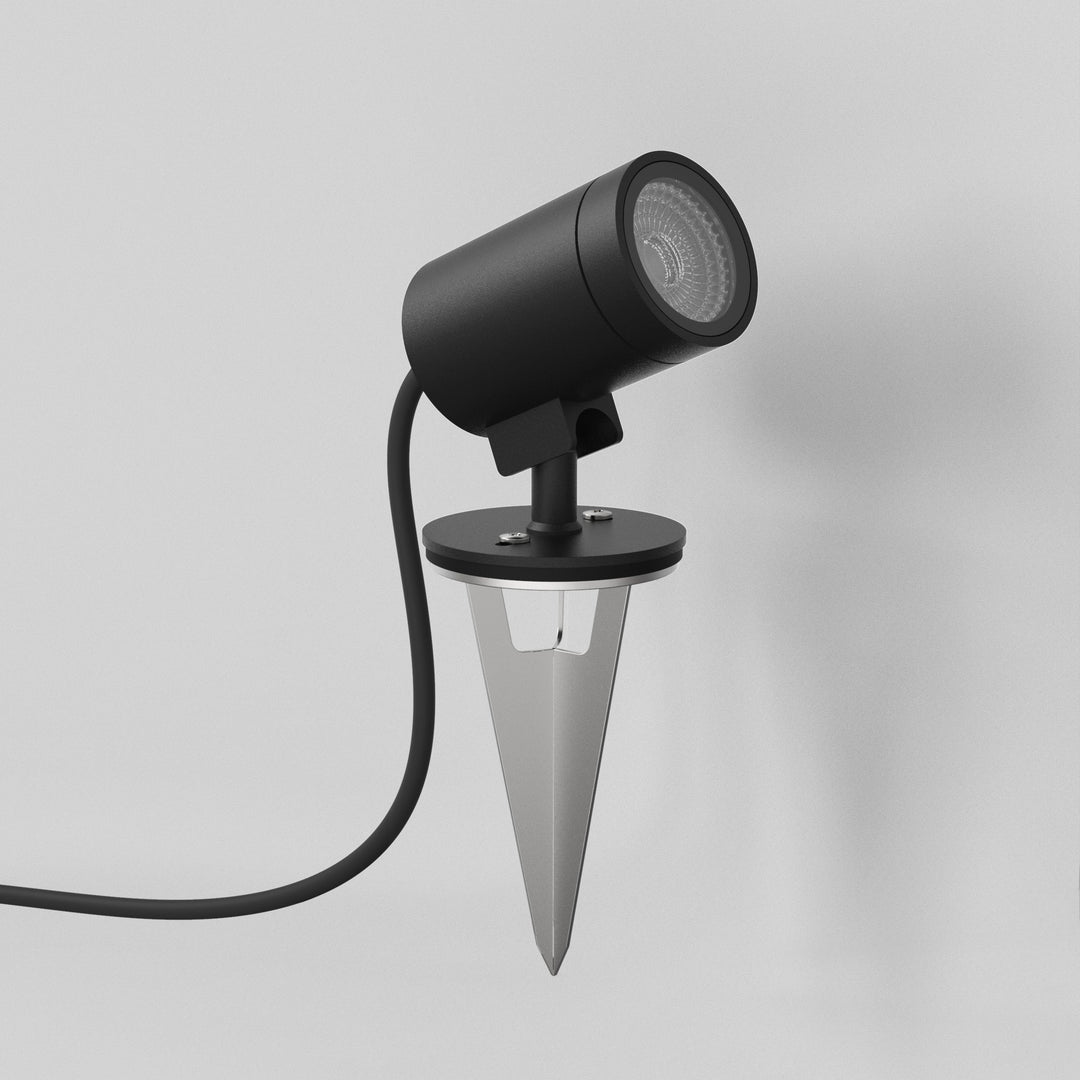 Astro Bayville Spike Spot LED Ground Light in Textured Black – Sleek Cylindrical Design
