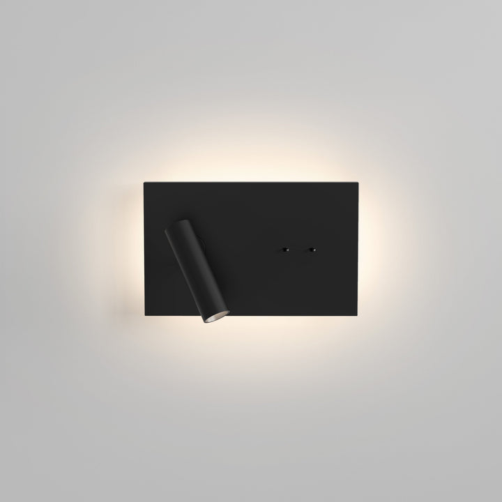 Astro Edge Reader Mini LED Wall Light in Matt Black, with adjustable spotlight and ambient light