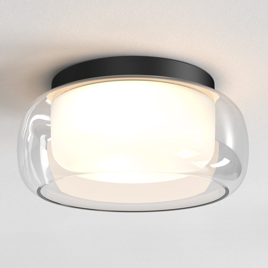 Astro Aquina Ceiling 360 Ceiling Light in Matt Black and Polished Chrome – Bathroom Ceiling Fixture