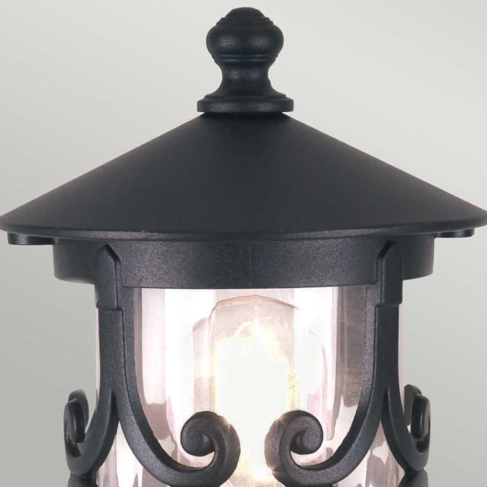 Hereford 1 Light Pedestal Lantern | Black