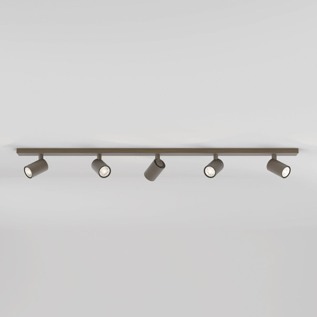 Astro Ascoli Five Bar Spotlight in Matt Black, Matt Nickel, Textured White, and Bronze – Adjustable Ceiling Fixture