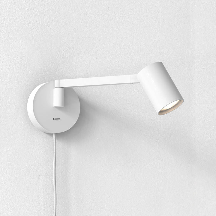 Astro Ascoli Swing Plug-In Reading Light in Matt Black, Matt White, and Matt Nickel – Adjustable Wall Fixture