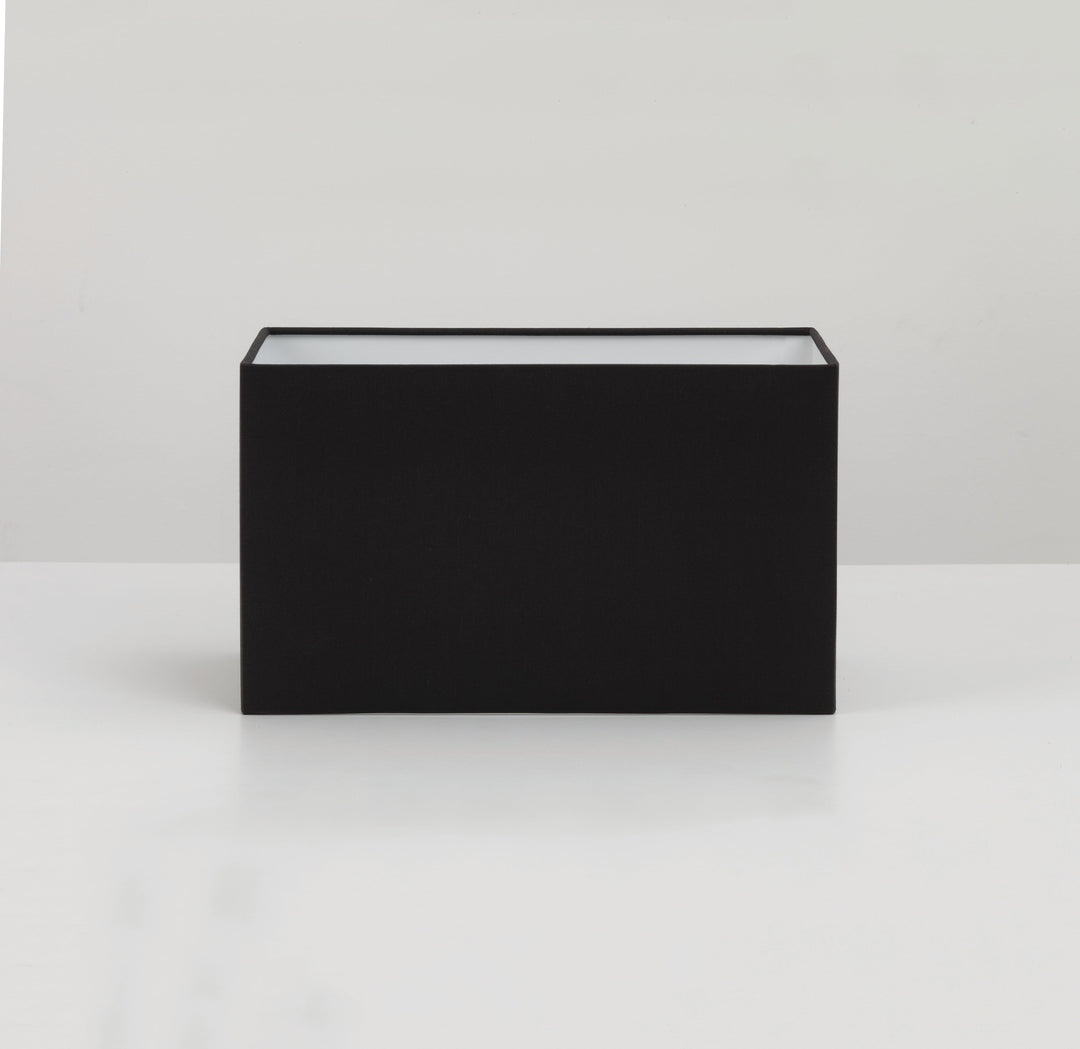 Black fabric Rectangle 285 shade mounted on a Park Lane wall fitting