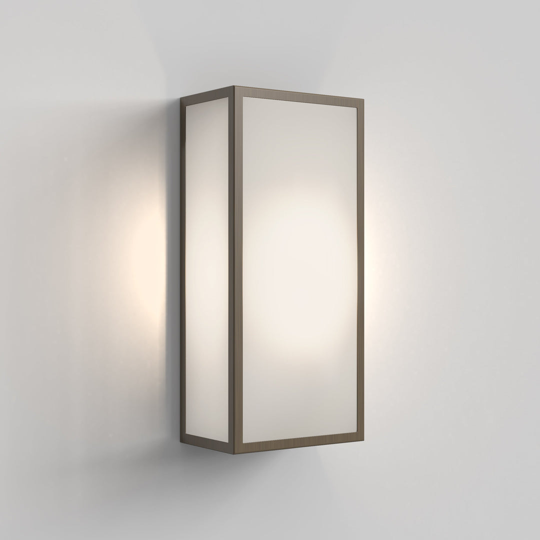 Astro Messina 160 Frosted II wall light in Bronze finish