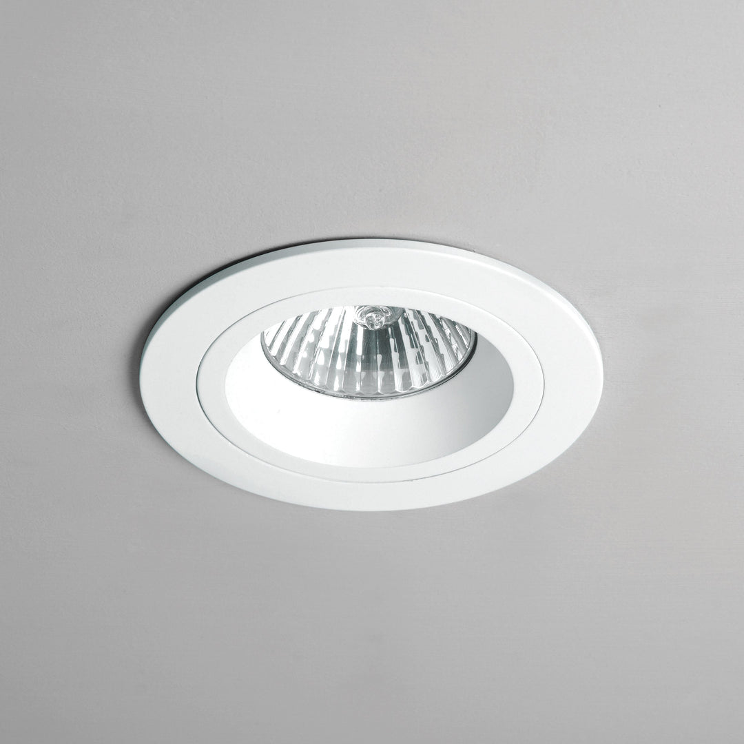 Astro Taro Round Recessed Downlight in matt white, fire-rated, flush ceiling