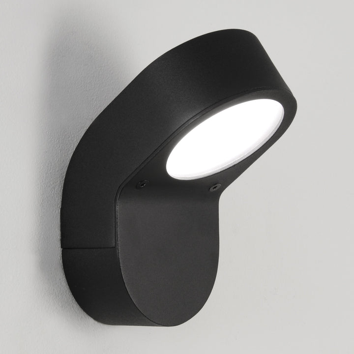 Astro Soprano Wall Light in textured black, mounted on exterior wall