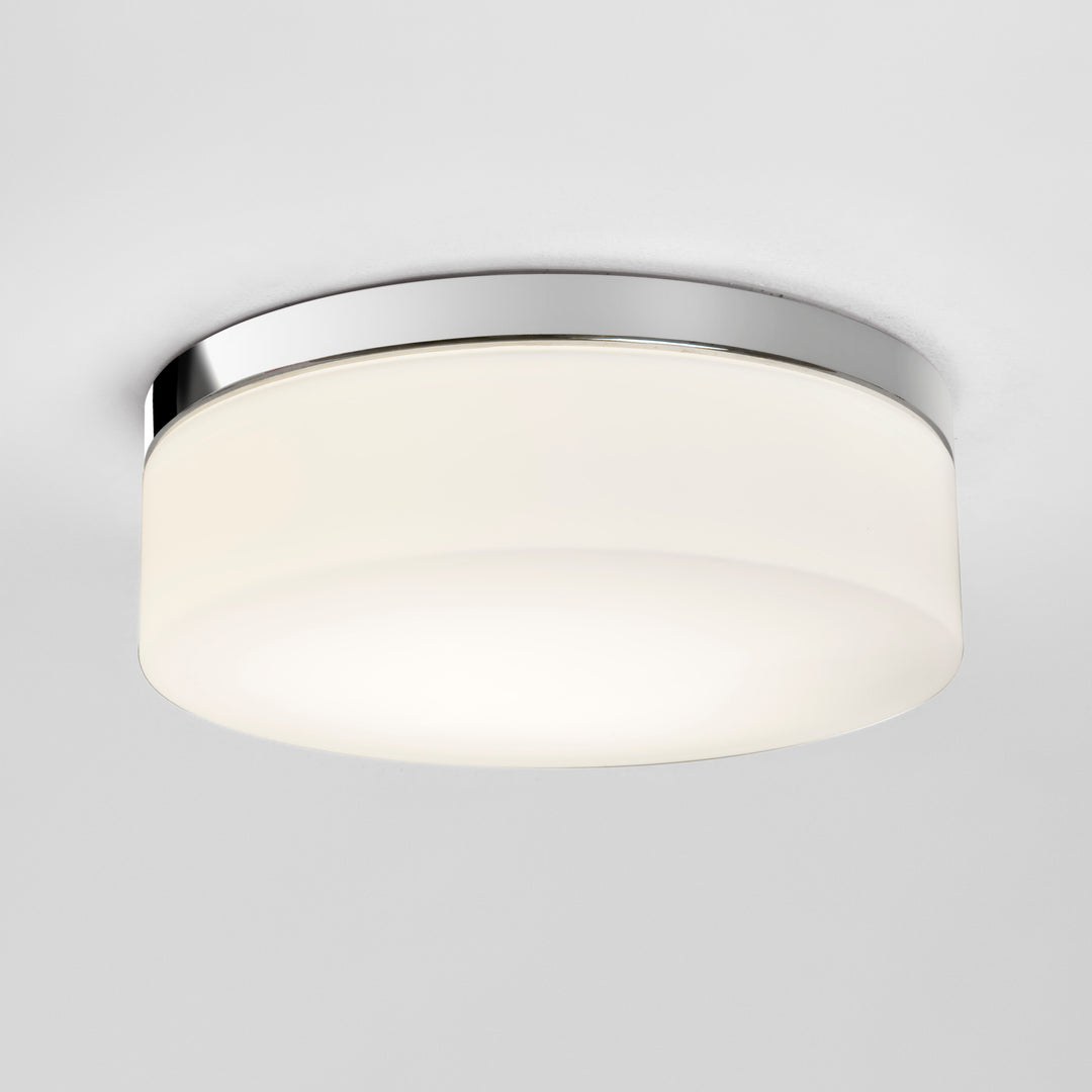 Astro Sabina 280 ceiling light in polished chrome with opal-blown glass diffuser