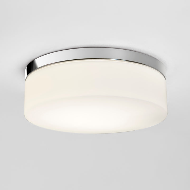 Astro Sabina 280 ceiling light in polished chrome with opal-blown glass diffuser