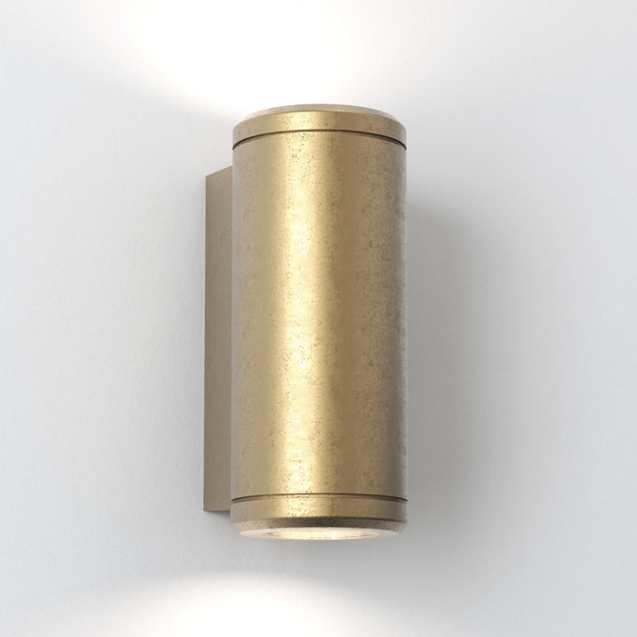Astro Jura Twin Outdoor Wall Light in Solid Brass with twin adjustable GU10 heads
