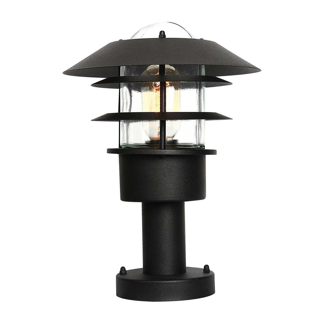 Norlys Helsingor 1 Light Pedestal Lantern HELSINGOR-PED-BK Black
