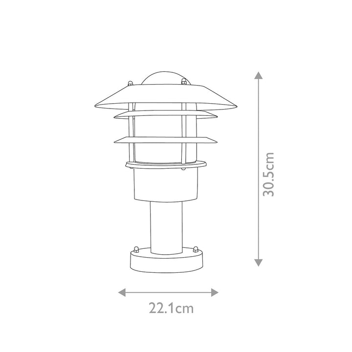 Norlys Helsingor 1 Light Pedestal Lantern HELSINGOR-PED-BK Black