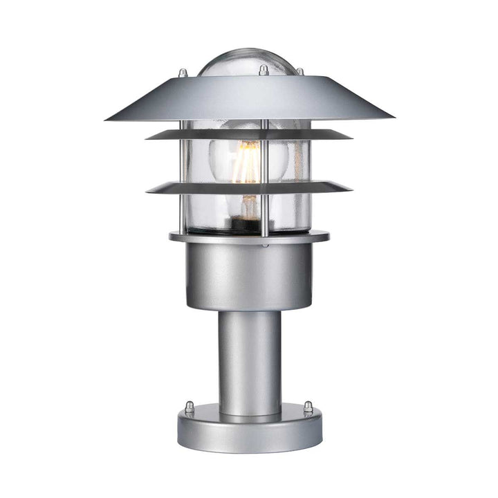 Norlys Helsingor 1 Light Pedestal Lantern HELSINGOR-PED Silver