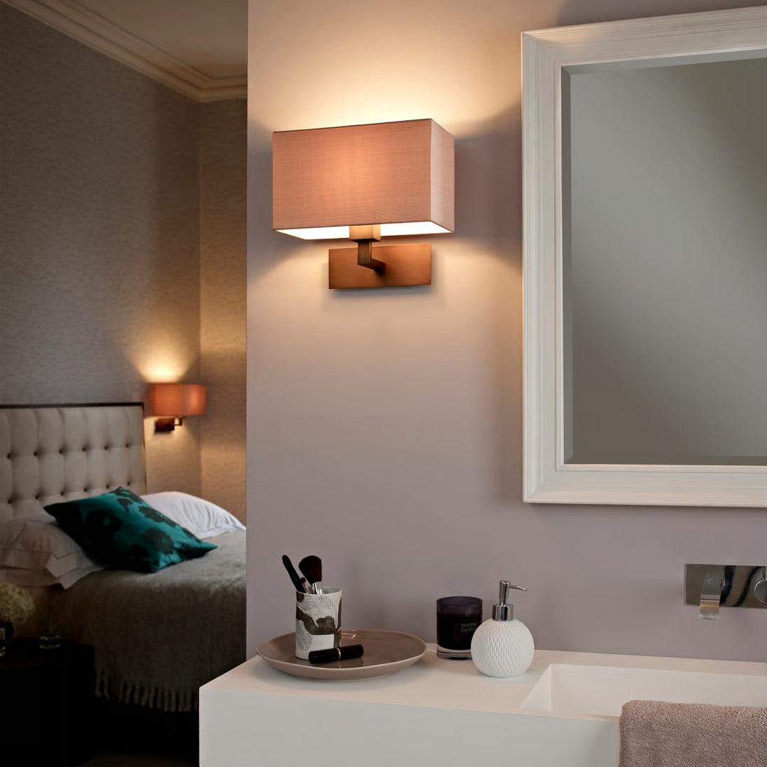 Bronze Astro Park Lane Grande featuring fabric shade over a mirror