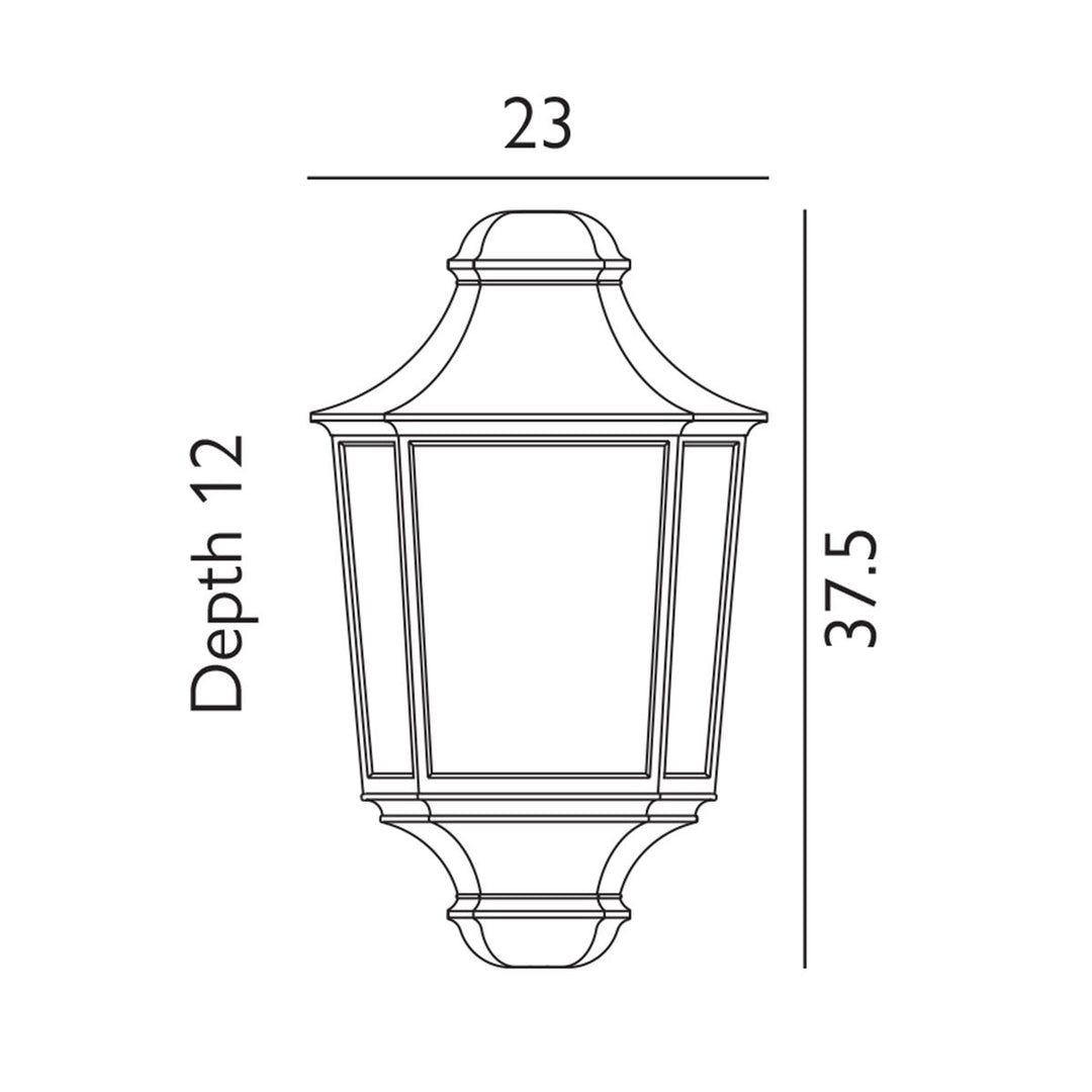 Elstead Lighting Turin 1 Light Half Lantern - White  T9-WHITE White