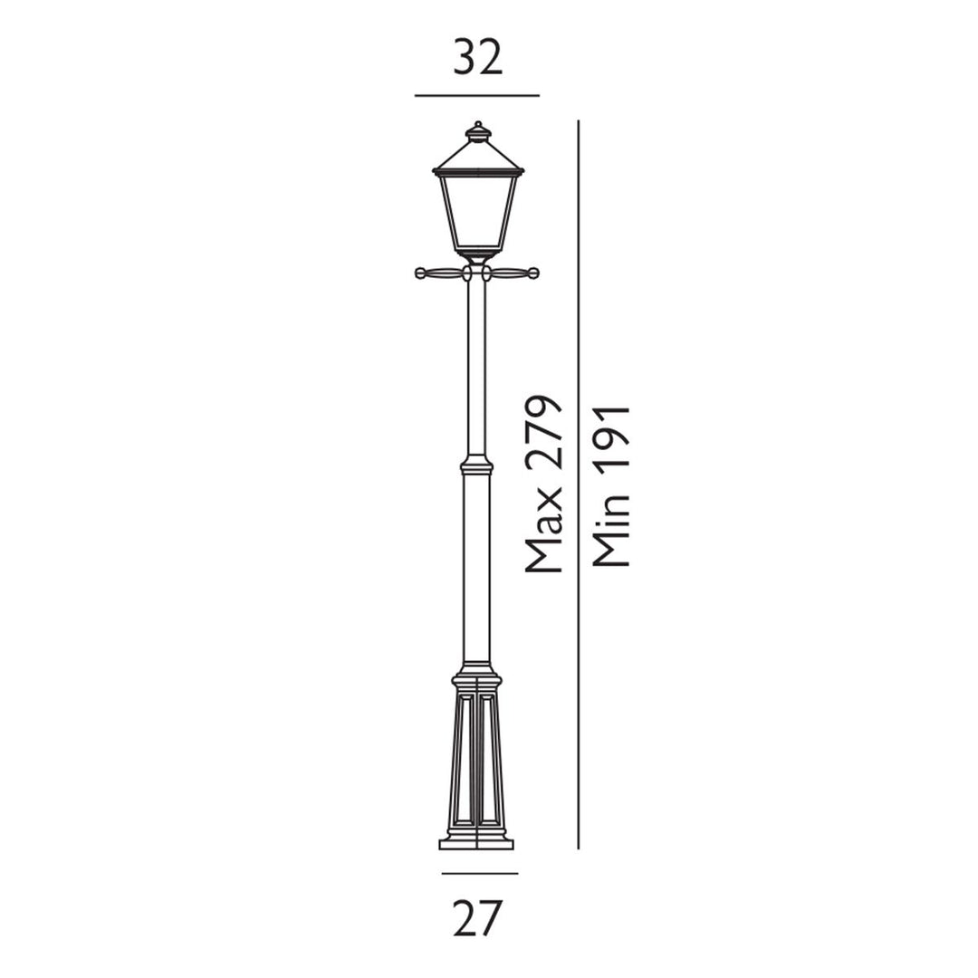 Elstead Lighting Turin Grande 1 Light Single Post - Black  TG5-BLACK Black