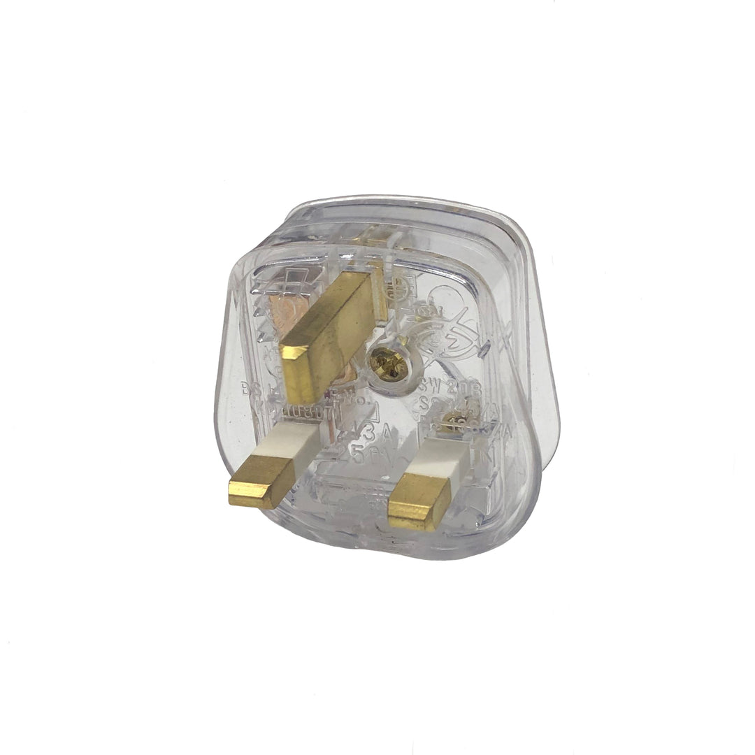 Click Essentials 13A Plug Top (13A Fused) Fast Grip Clear - Prisma Lighting