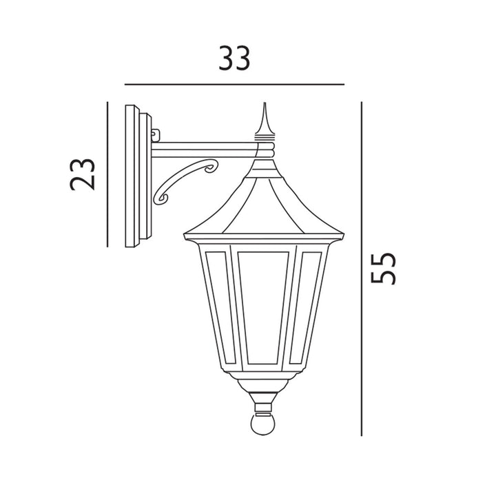 Elstead Lighting Valencia 1 Light Down Lantern  V2-BLACK Black