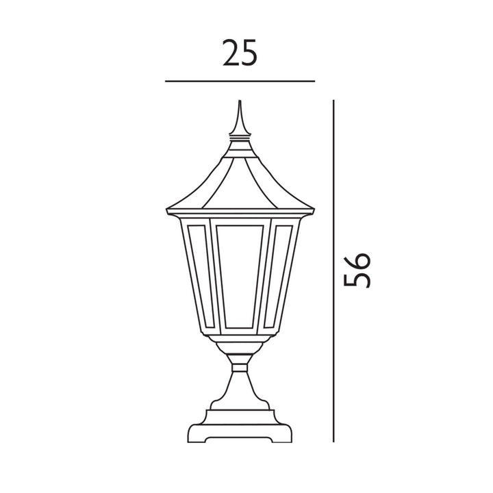 Elstead Lighting Valencia 1 Light Pedestal  V3-BLACK Black