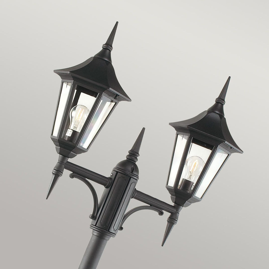 Elstead Lighting Valencia 2 Light Twin Head Lamp Post  V6-BLACK Black