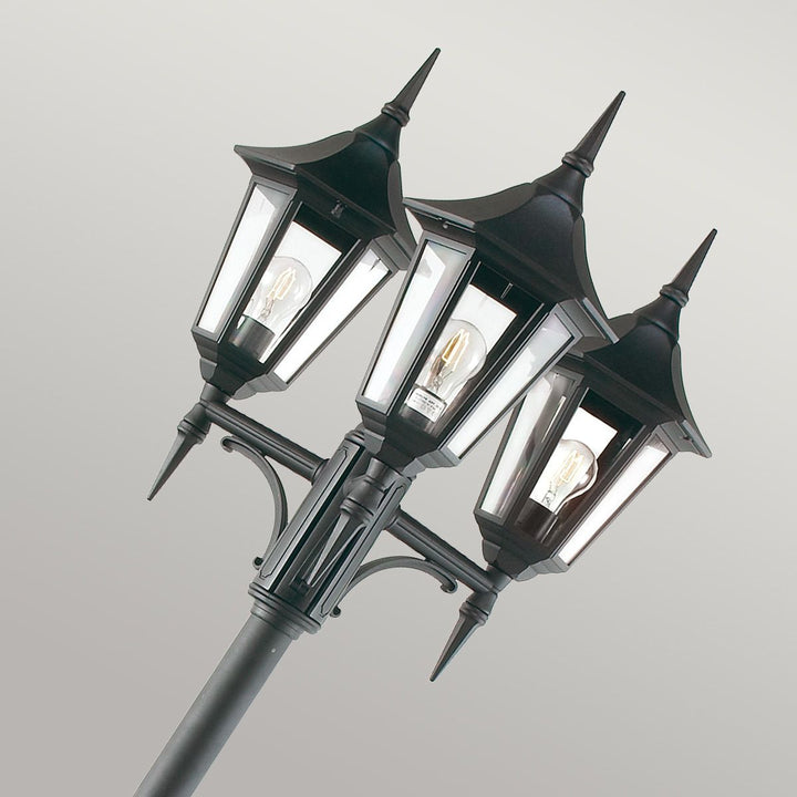Elstead Lighting Valencia 3 Light Triple Head Lamp Post  V7-BLACK Black