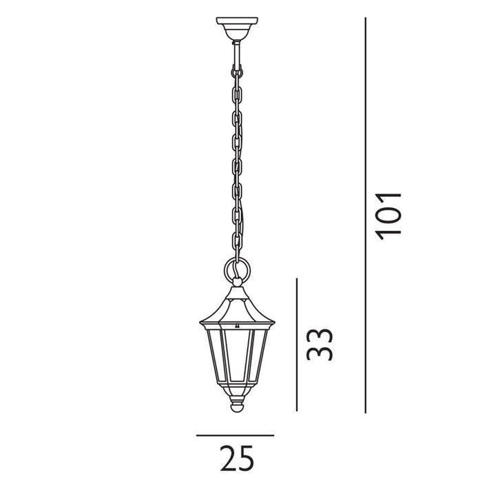 Elstead Lighting Valencia 1 Light Chain Lantern V8-BLACK Black