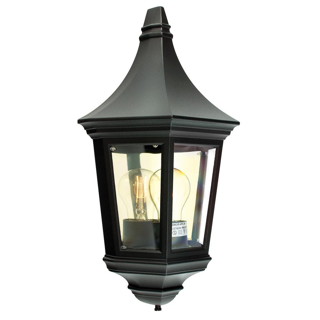 Elstead Lighting Valencia 1 Light Half Lantern  V9-BLACK Black