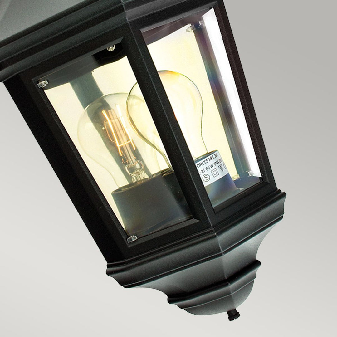 Elstead Lighting Valencia 1 Light Half Lantern  V9-BLACK Black