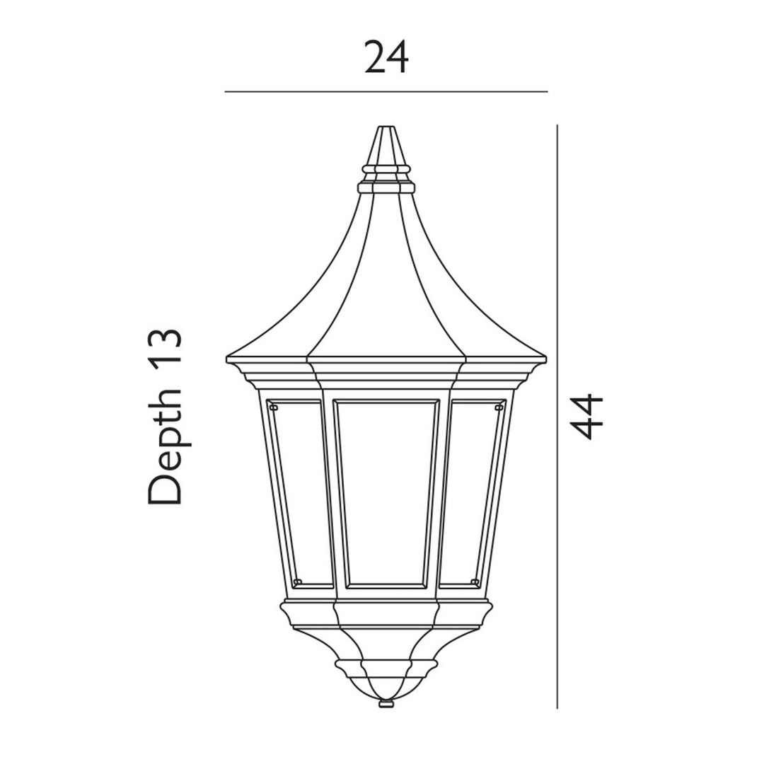 Elstead Lighting Valencia 1 Light Half Lantern  V9-BLACK Black