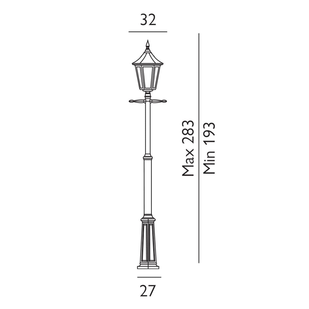Elstead Lighting Valencia Grande 1 Light Signal Post  VG5-BLACK Black