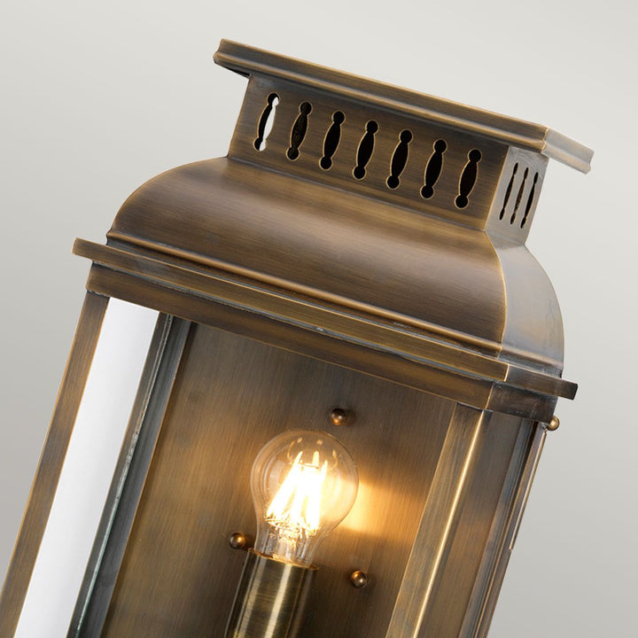 Norlys Westminster 1 Light Wall Lantern WESTMINSTER-BR Aged Brass