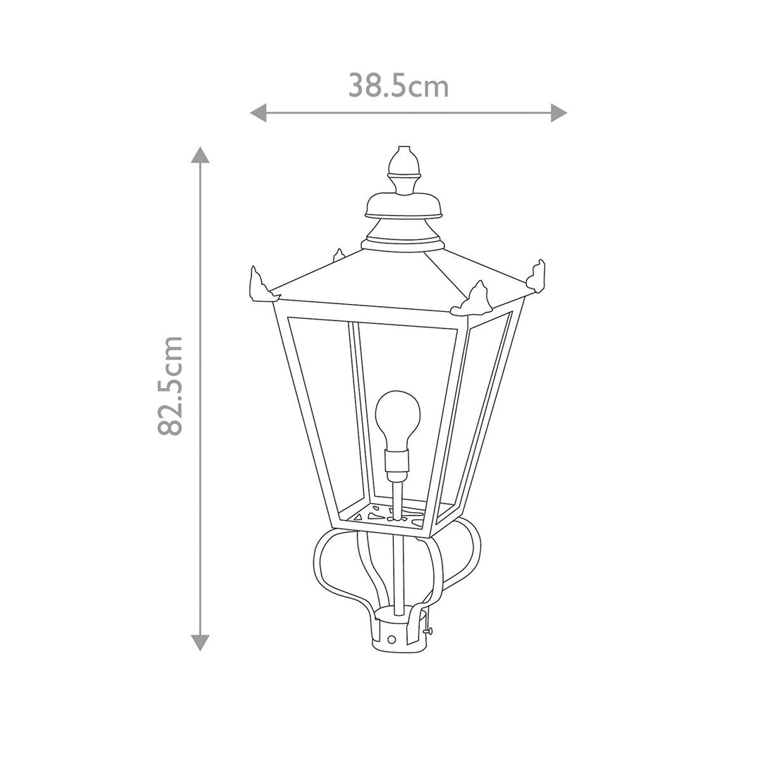 Norlys Wilmslow 1 Light Lantern (Head Only)  WSLL1-BLACK Black
