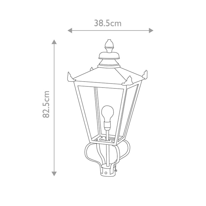Norlys Wilmslow 1 Light Lantern (Head Only)  WSLL1-BLACK Black
