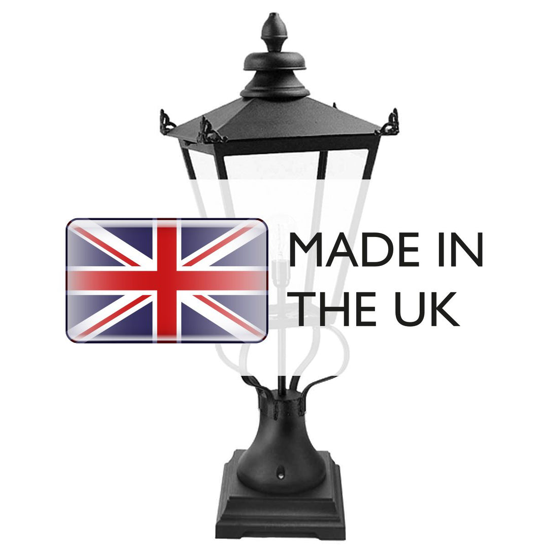 Norlys Wilmslow 1 Light Pedestal Lantern  WSLN1-BLACK Black