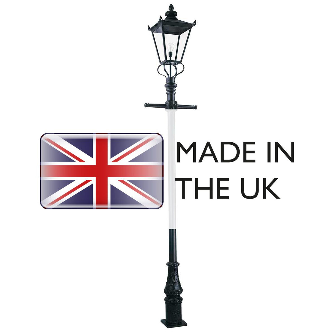 Norlys Wilmslow 1 Light Lamp Post with Ladder Bar WSLP1-BLACK Black