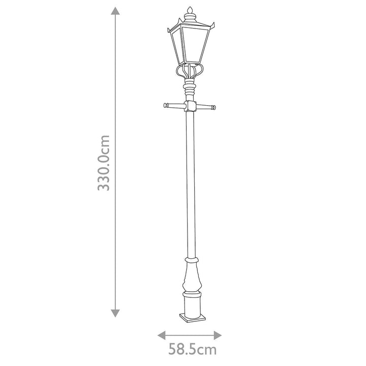 Norlys Wilmslow 1 Light Lamp Post with Ladder Bar WSLP1-BLACK Black