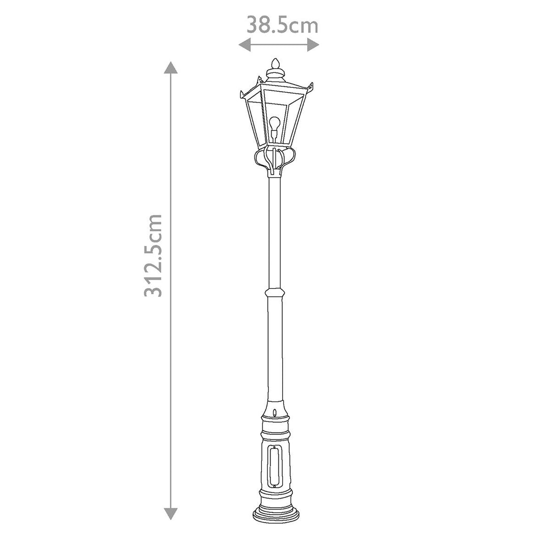 Norlys Wilmslow 1 Light Lamp Post WSLP2-BLACK Black