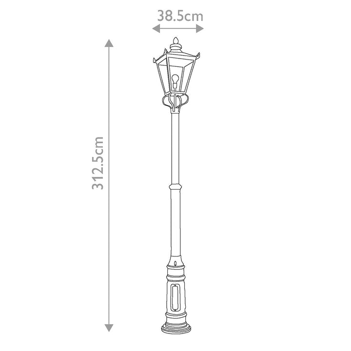 Norlys Wilmslow 1 Light Lamp Post WSLP2-BLACK Black