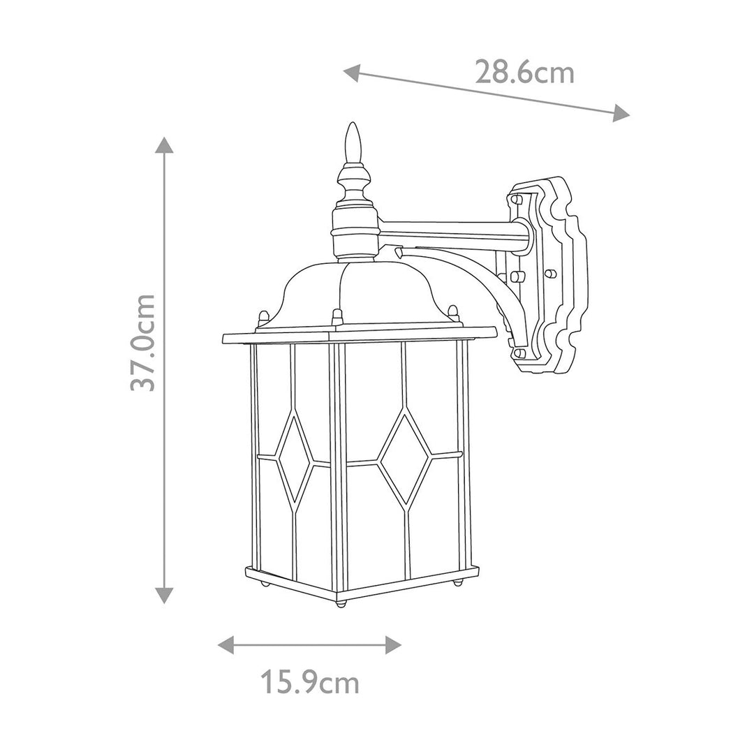 Norlys Wexford 1 Light Down Wall Lantern  WX2 Black/Silver