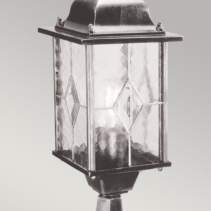 Norlys Wexford 1 Light Pedestal Lantern  WX3 Black/Silver