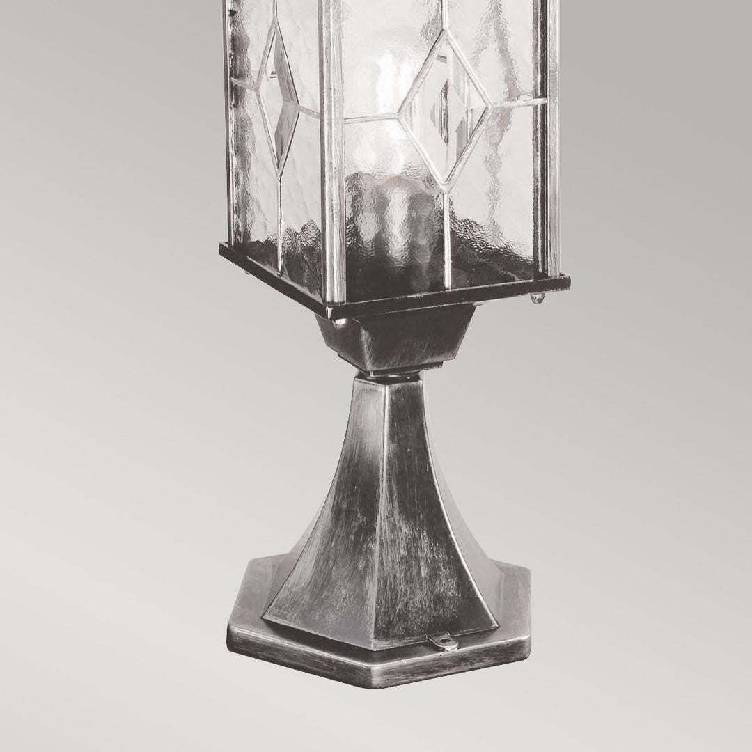 Norlys Wexford 1 Light Pedestal Lantern  WX3 Black/Silver