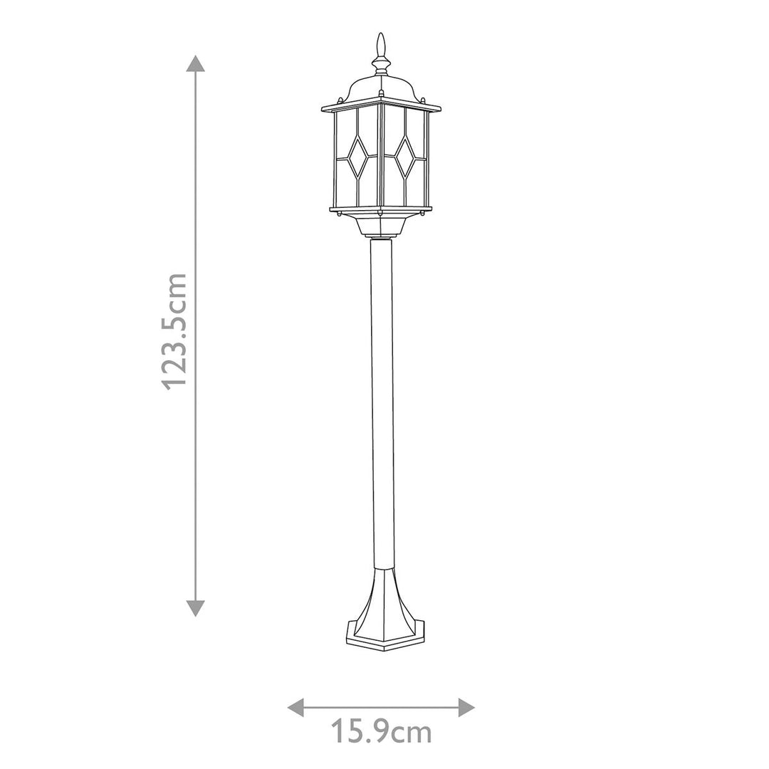 Norlys Wexford 1 Light Pillar Lantern  WX4 Black/Silver